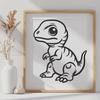 Artistic Baby Dinosaur Vector Craft File