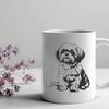 Unique Sitting Shih Tzu Vector Illustration