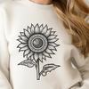 Floral Sunflower In DXF