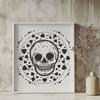 Skull Stencil In PNG File Format For Free Download