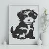 Artistic Sitting Puppy - SVG