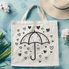 Vibrant Love Hearts Umbrella Design Vector design of a colorful umbrella with love hearts pattern.
