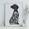 Floral Sitting Dog - PDF Digital File