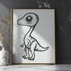 Beautiful Baby Dinosaur Vector Illustration - Free DXF Download