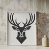 Wildlife Silhouette Deer Head A high-resolution digital image of a deer's head, suitable for cutting machines like Cricut or laser cutters.