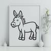 Cute Standing Donkey Digital Artwork - DXF