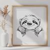 Sloth Printable Artwork In PNG & SVG - Free Digital Download