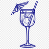 Artistic Cocktail In SVG, PNG, PDF And DXF File Formats - Free