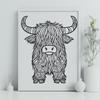 Standing Cow Printable Artwork - PNG Free Download