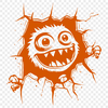 A colorful cartoon monster character with endearing features.