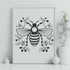 Floral Bee In PDF & PNG