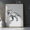 Prehistoric Dinosaur Illustration - Isolated Vector Design An isolated vector image of a prehistoric T rex with its body fully visible.