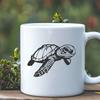Whimsical Sea Turtle Illustration for Craft and Design A detailed illustration of a full-body sea turtle, suitable for design and crafting projects.