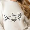 Fin-tastic Sea Creature Graphic An illustration of a shark, a common sea creature found in various oceans around the world.