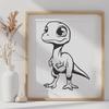 Free Unique Baby Dinosaur Digital Artwork DXF - Commercial Use