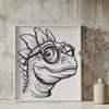 Creative Dinosaur Wearing Glasses - Free SVG Download