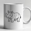 Wildlife Illustration: A Majestic Rhino Portrait A large herbivorous mammal with a distinctive horn on its nose.