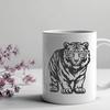 Stunning Standing Tiger Vector Illustration