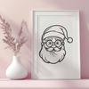 Unique Santa Claus Wearing Glasses DXF