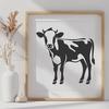 Beautiful Brown Cow and Calf Illustration A high-quality illustration of a brown cow with a calf standing next to it.