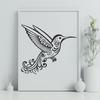 Creative Flying Hummingbird Vector Drawing