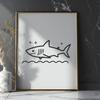 Vector Design Shark Graphic A detailed digital illustration of a shark, suitable for cutting machines and vector design.