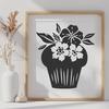 Floral Cupcake In DXF