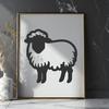 Artistic Sheep Simple Line Drawing - Free SVG Download