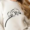 A delicate orchid flower with intricate details, suitable for vector design and cutting machine projects.
