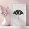Colorful Umbrella Illustration with Sturdy Frame and Canopy Close-up illustration of a colorful umbrella with a sturdy frame and colorful fabric canopy.
