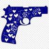 Pistol Stencil In SVG, PNG, PDF And DXF File Formats