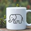 A detailed illustration of a large elephant in vector format.