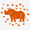 Rhino Vector Craft File In SVG, PNG, PDF And DXF Formats