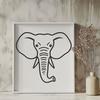 Elephant Drawing In SVG, PNG, PDF And DXF File Formats