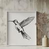 Artistic Hummingbird In PDF And PNG