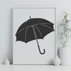 Rainy Day Icon: Simple Vector Umbrella Illustration A minimalist vector illustration of an umbrella in silhouette against a rainy background.