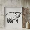 Artistic Pig In PNG & SVG