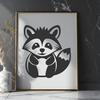 Sitting Racoon Vector Craft File - Free PNG