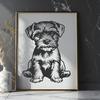 Beautiful Miniature Schnauzer Printable Artwork - Free PDF