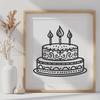 Birthday Cake In PDF Format - Free Digital Download, Commercial Use