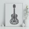 Ornate Guitar - Glowforge PNG