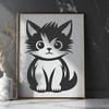 Kitten Artwork In SVG, PNG, PDF And DXF File Formats