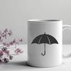 Vector Illustration of an Open Umbrella in a Rainy Day Scene A simple vector illustration of an open umbrella on a cloudy rainy day.