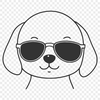 Creative Puppy Wearing Sunglasses - Free DXF Download