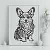 Ornate Sitting Welsh Corgi In PNG - Commercial Use