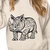 Rhino Illustration Set A detailed illustration of a rhino in various poses, suitable for vector art designs.