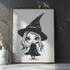 Cute Witch In DXF