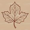 A stylized illustration of a single leaf with natural details.