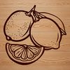 A Delightful Lemon Illustration An illustrated lemon with rounded shape and prominent ridges.