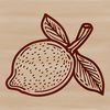 Glossy Yellow Citrus Fruit Vector A stylized illustration of a yellow citrus fruit with a glossy texture and simple lines.